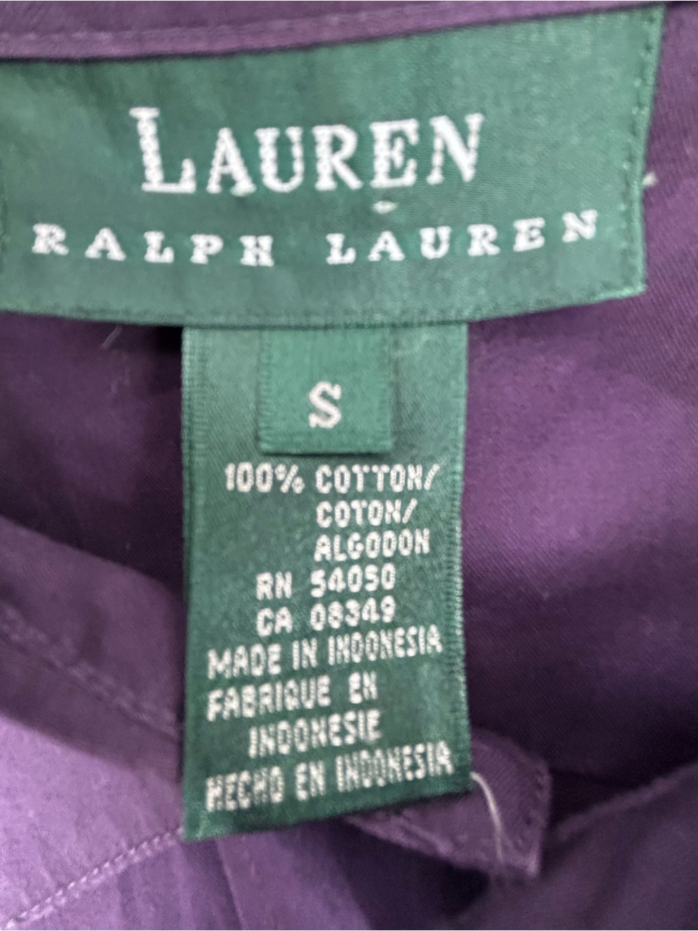 Lauren Ralph Lauren Purple Casual Button-Down Shirt - Picture 7 of 9